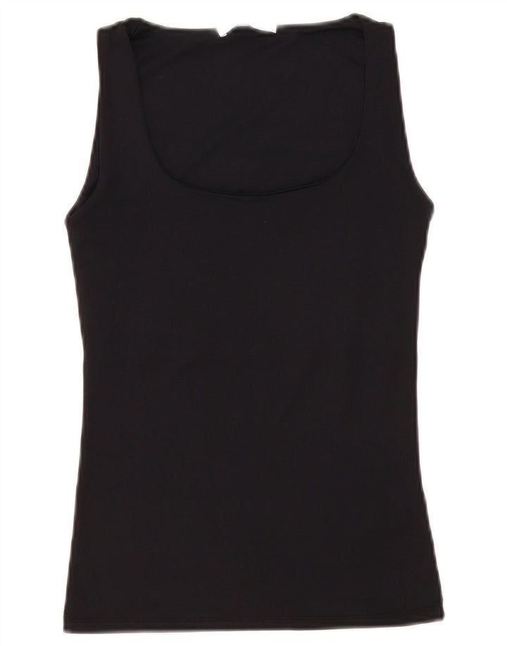 Zara Mujer Chaleco Top UK 8 Small Poliamida Negro