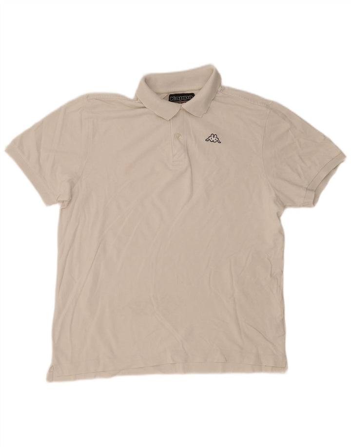 Kappa Polo Hombre Grande Blanco Algodón