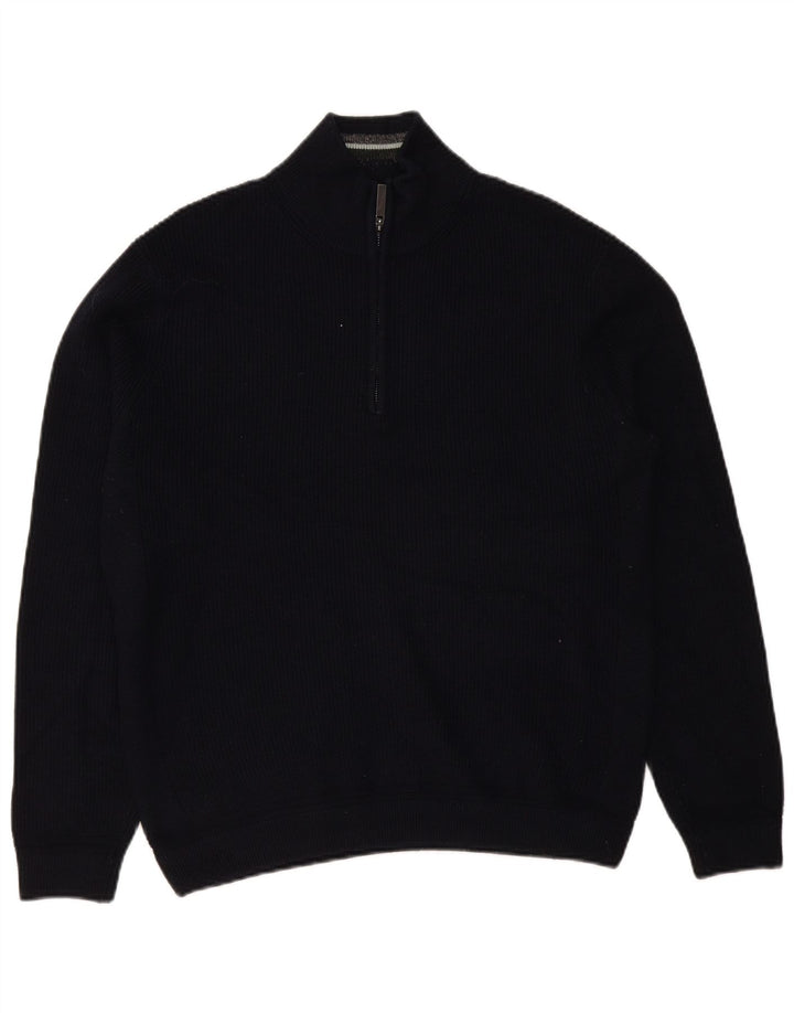 Ted Baker - Jersey para hombre con cremallera y cuello, talla 5 XL, poliéster azul marino