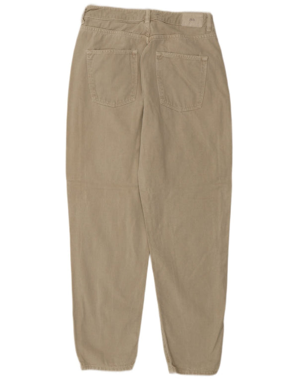 Zara Jeans Cónicos De Tiro Alto Para Mujer EU 40 Medium W30 L27 Algodón Beige