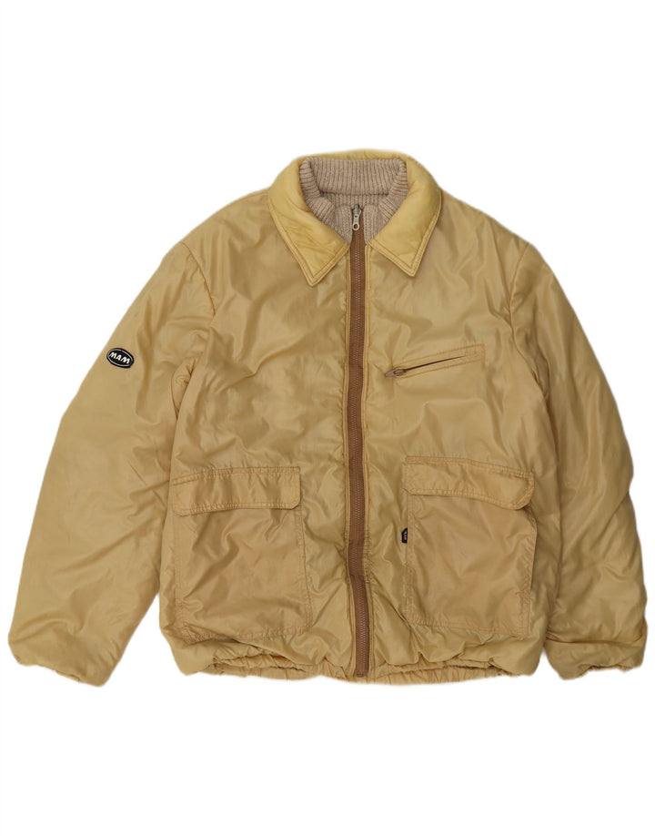 Vintage hombres reversible chaqueta bomber Reino Unido 36 pequeño beige