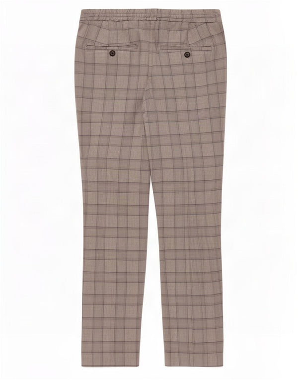 Zara Hombre Pantalón Chino Slim Medium W31 L28 Gris Pata De Gallo