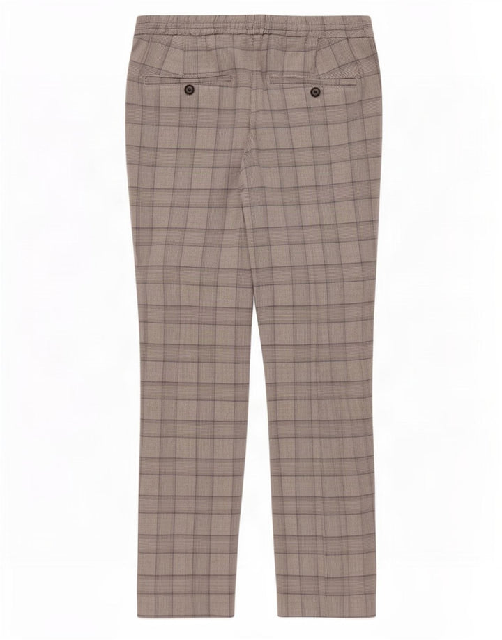 Zara Hombre Pantalón Chino Slim Medium W31 L28 Gris Pata De Gallo