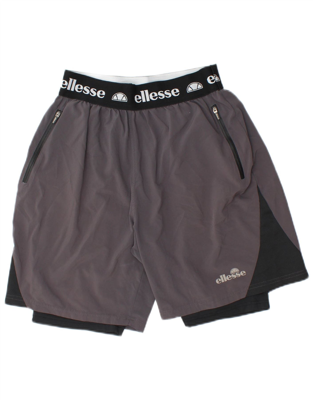 ELLESSE Mens Graphic Sport Shorts Gris Medio Colorblock