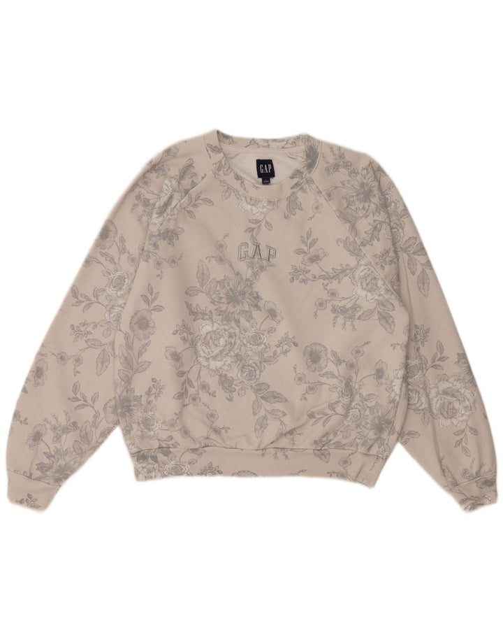 Gap Sudadera para Mujer Jumper UK 44 Algodón Floral Gris Medio