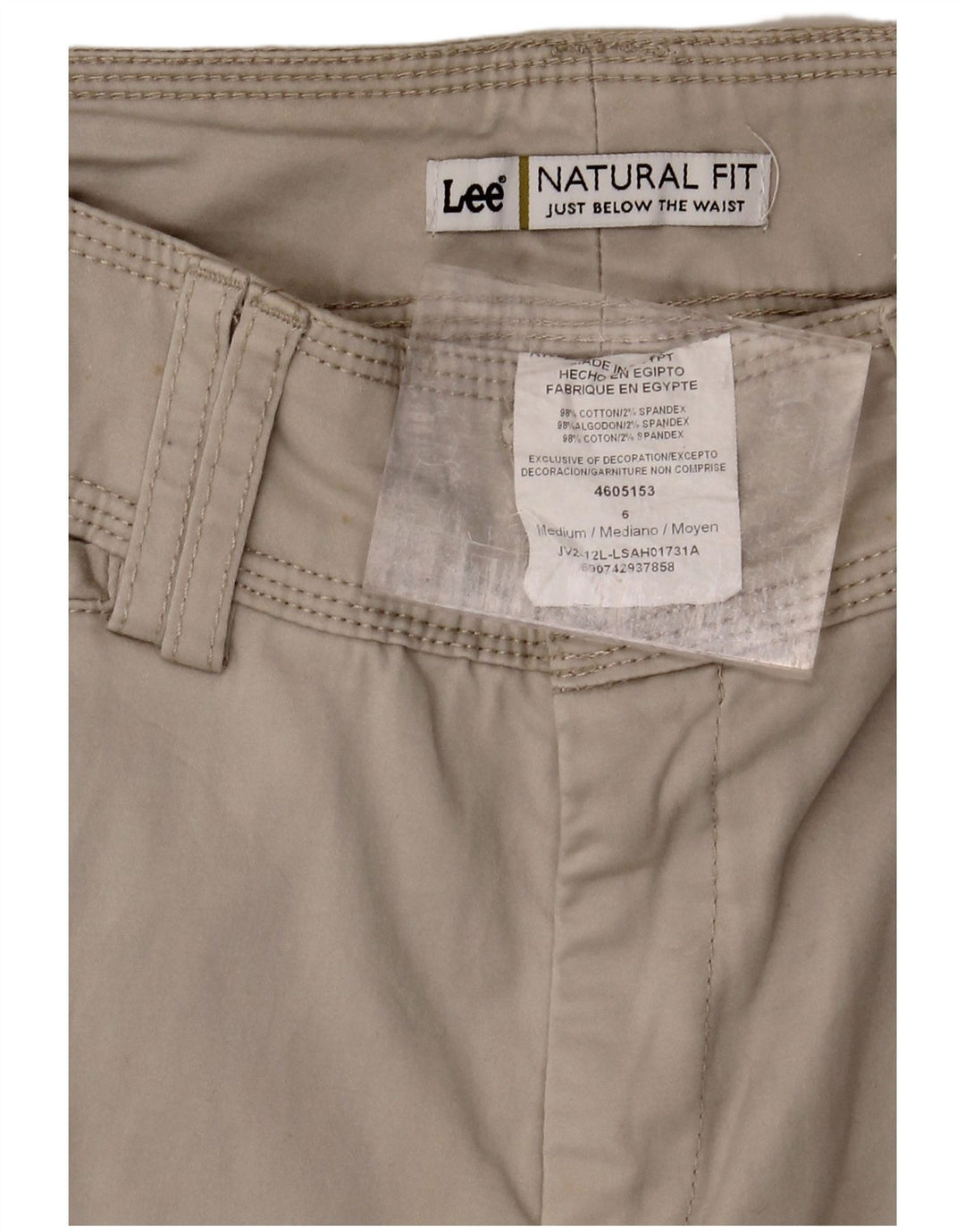 LEE Womens Natural Fit Straight Capri Trousers US 6 Medium W30 L21 Grey