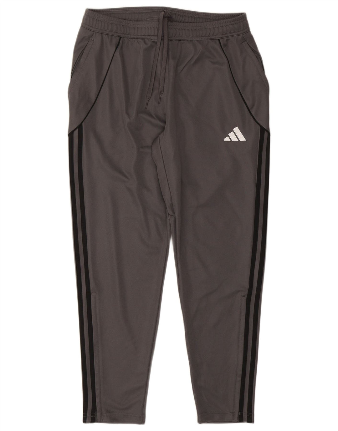 Adidas Hombre Slim Fit Chándal Pantalones Joggers Grande Gris Rayas