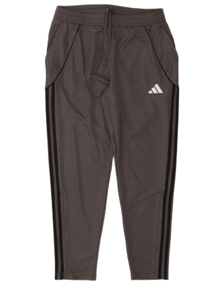 Adidas Hombre Slim Fit Chándal Pantalones Joggers Grande Gris Rayas