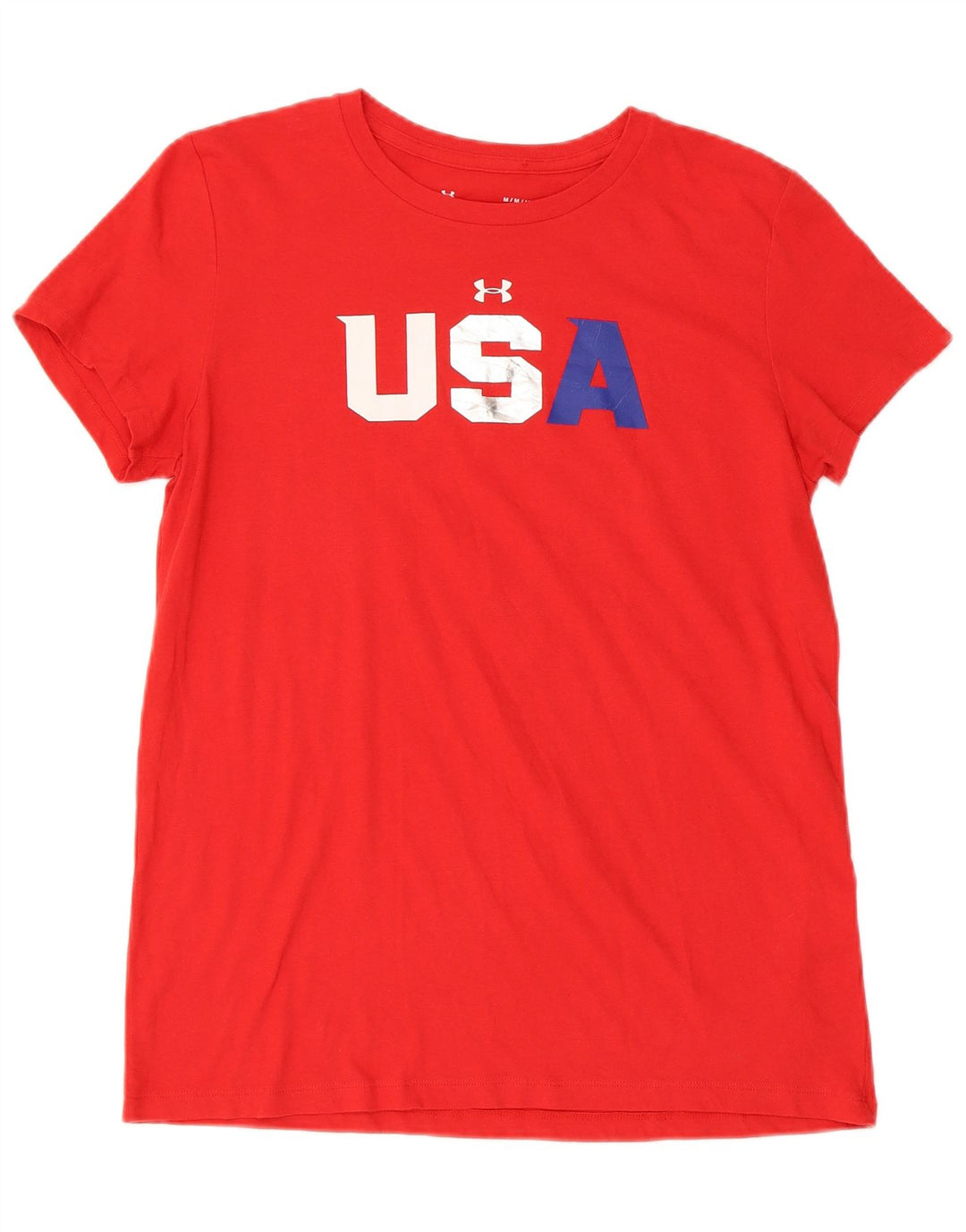 Under Armour Camiseta con gráfico regular para hombre, parte superior de algodón rojo medio