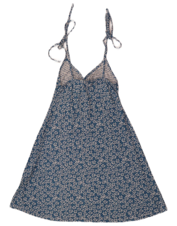 Topshop Womens Sundress UK 10 Small Blue Floral Viscose