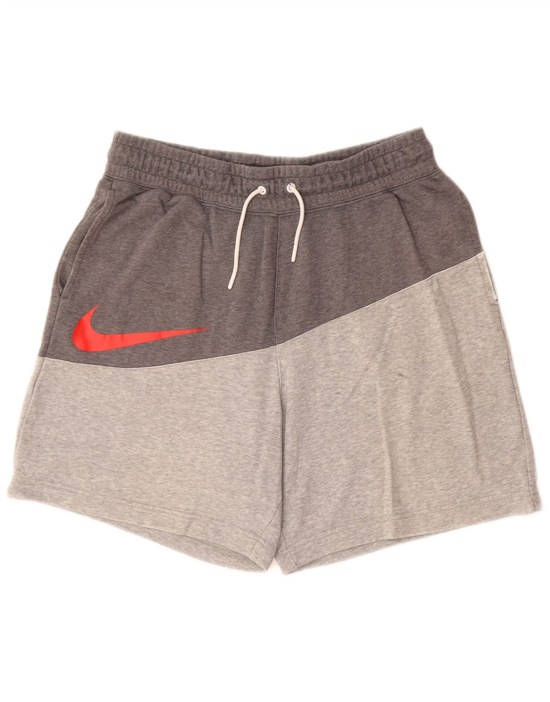 NIKE Pantalones cortos deportivos para hombre de algodón gris color block grande