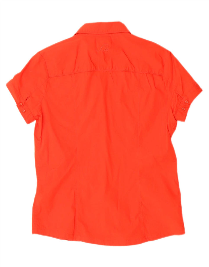 LEE Womens Short Sleeve Shirt UK 14 Medium Red Cotton Vintage Lee and Second-Hand Lee from Messina Hembry 