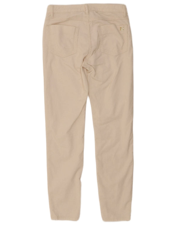 Luisa Spagnoli Pantalones de pana delgados para mujer IT 40 Small W28 L29 Blanco