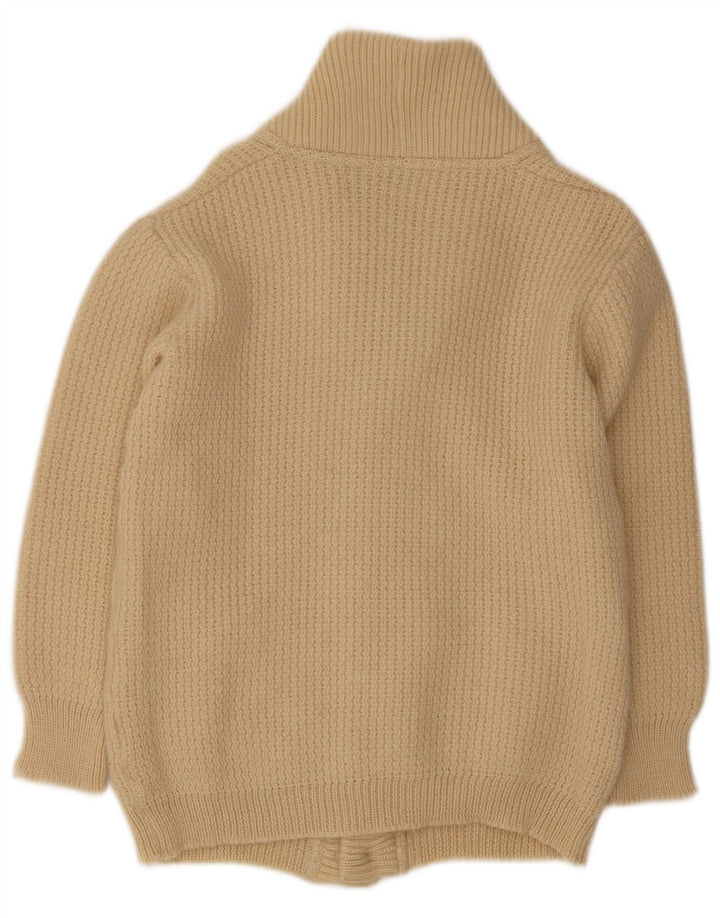 Vintage Hombre Cardigan Suéter IT 50 Lana Beige Mediana