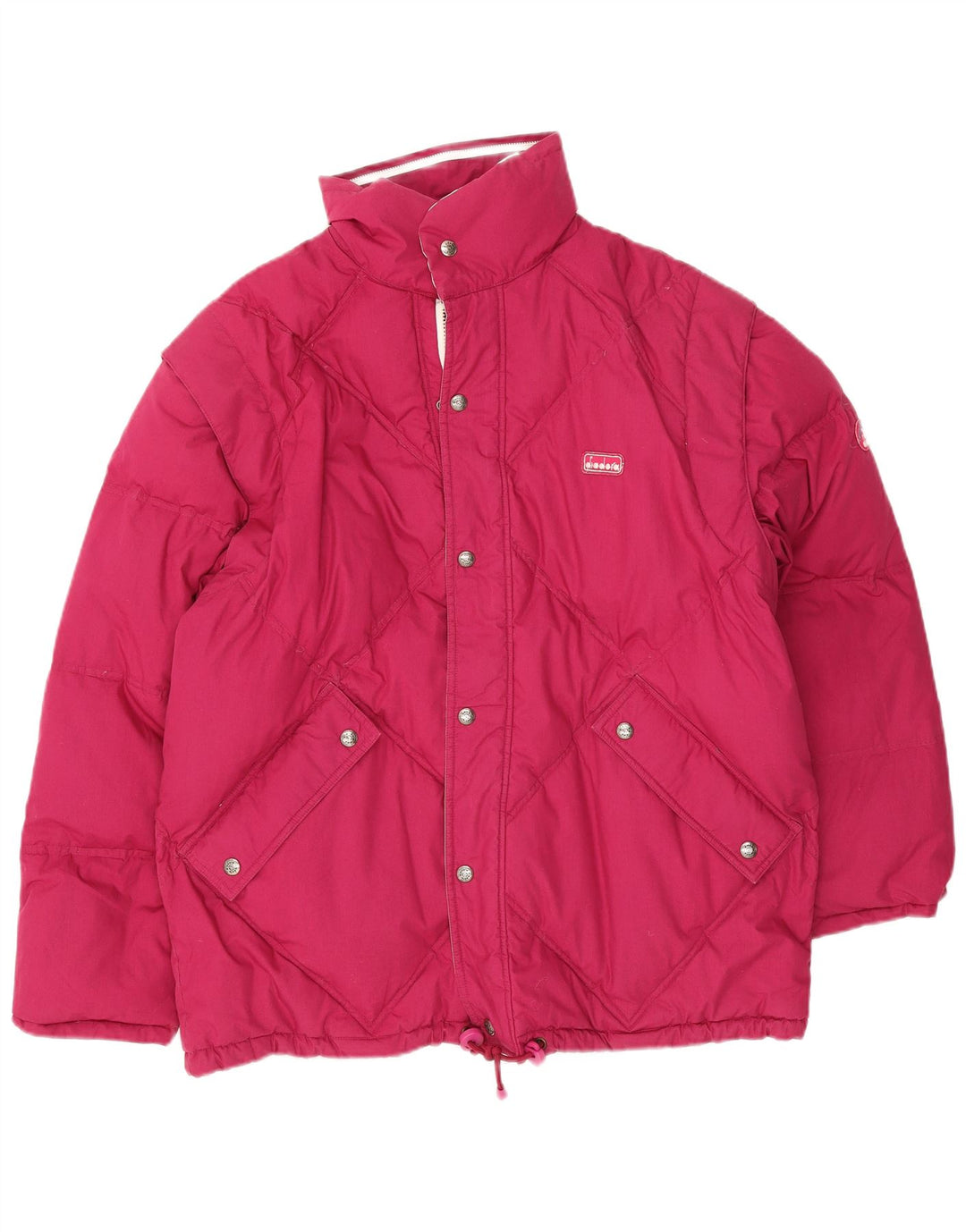 Diadora Chaqueta acolchada reversible y holgada para hombre ES 38 Poliéster rosa medio