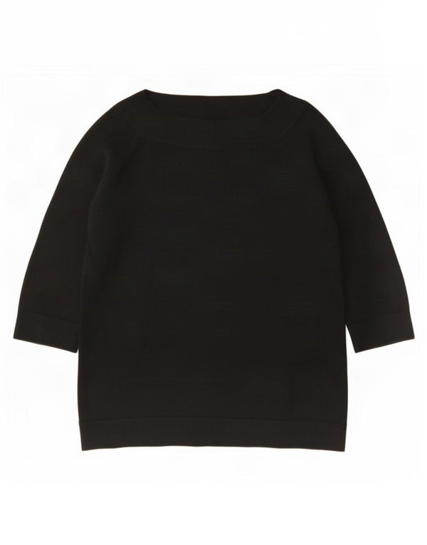 Marks & Spencer Suéter tipo jersey con cuello barco y autógrafo para mujer UK 44 Grande Negro