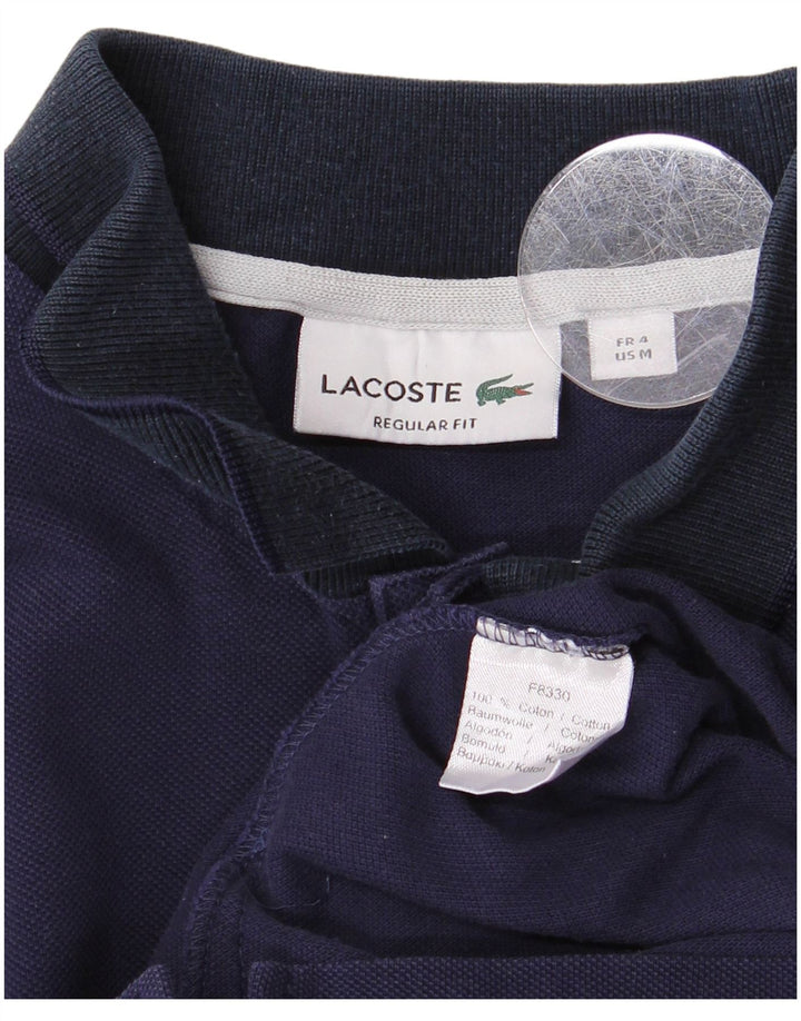 LACOSTE Polo de corte regular para hombre talla 4 mediano algodón azul marino