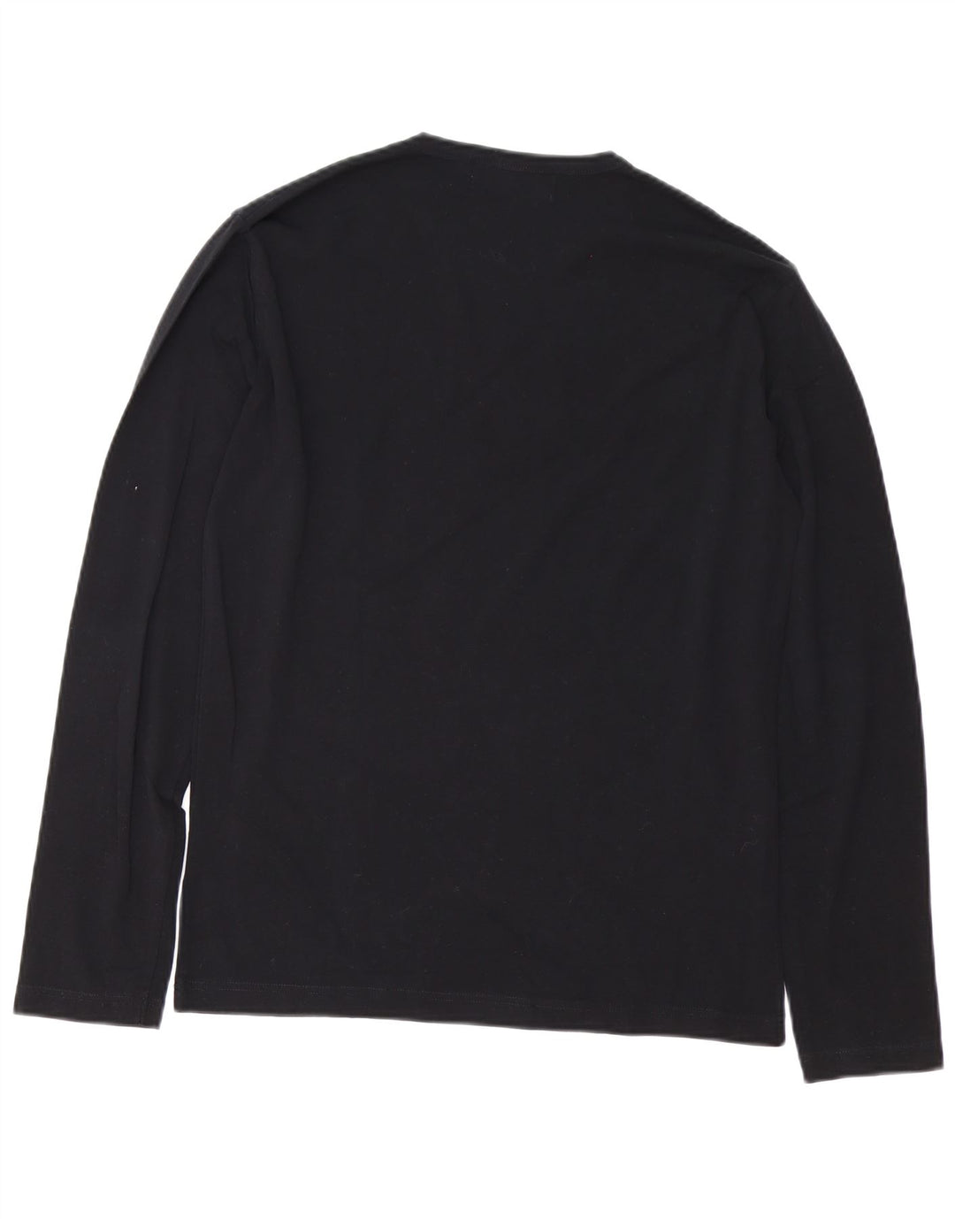 Gas Mens Graphic Top Manga Larga Grande Algodón Negro