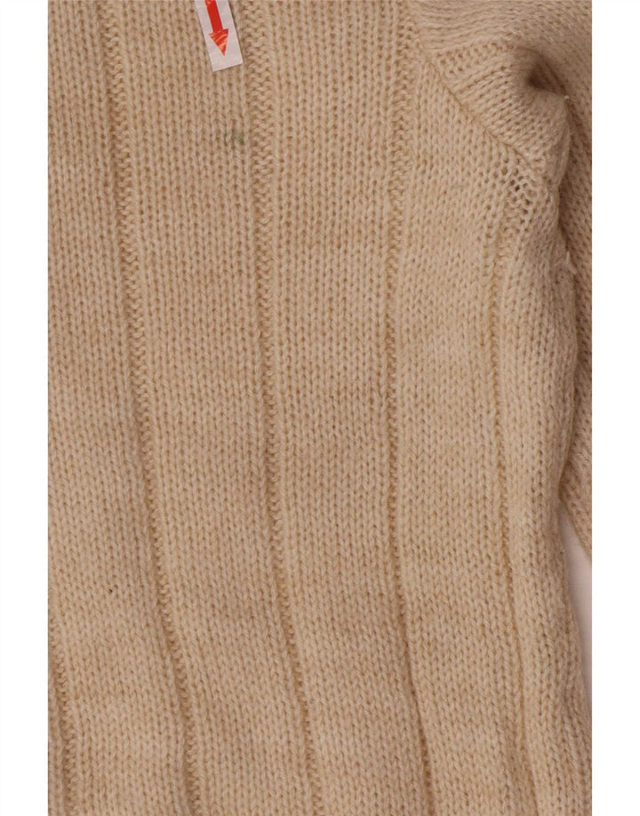Vintage hombres Cardigan suéter medio beige