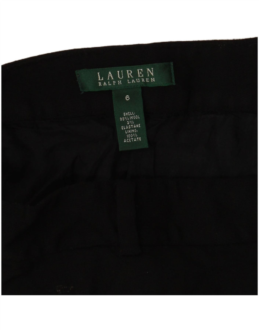 Ralph Lauren Falda acampanada para mujer US 6 Mediana W30 Lana negra