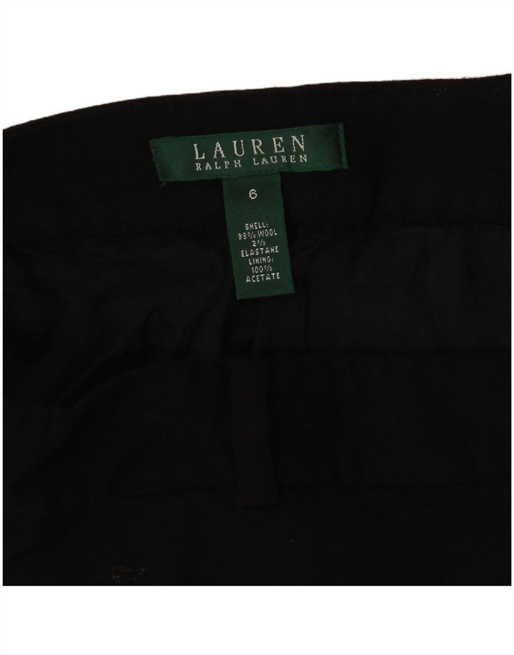 Ralph Lauren Falda acampanada para mujer US 6 Mediana W30 Lana negra