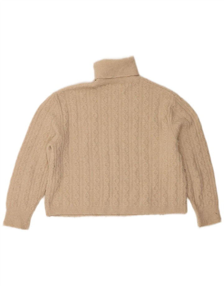 Zara Jersey Niña Cuello Vuelto 11-12 Años Beige Poliéster