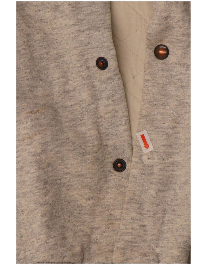 VINTAGE Chaqueta Varsity gráfica para hombre Reino Unido 38 Bloque de color gris medio