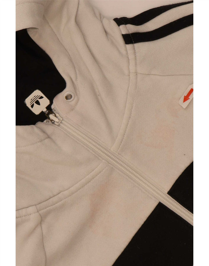 Adidas Sudadera con capucha y cremallera gráfica para mujer IT 44 Medium White Colourblock