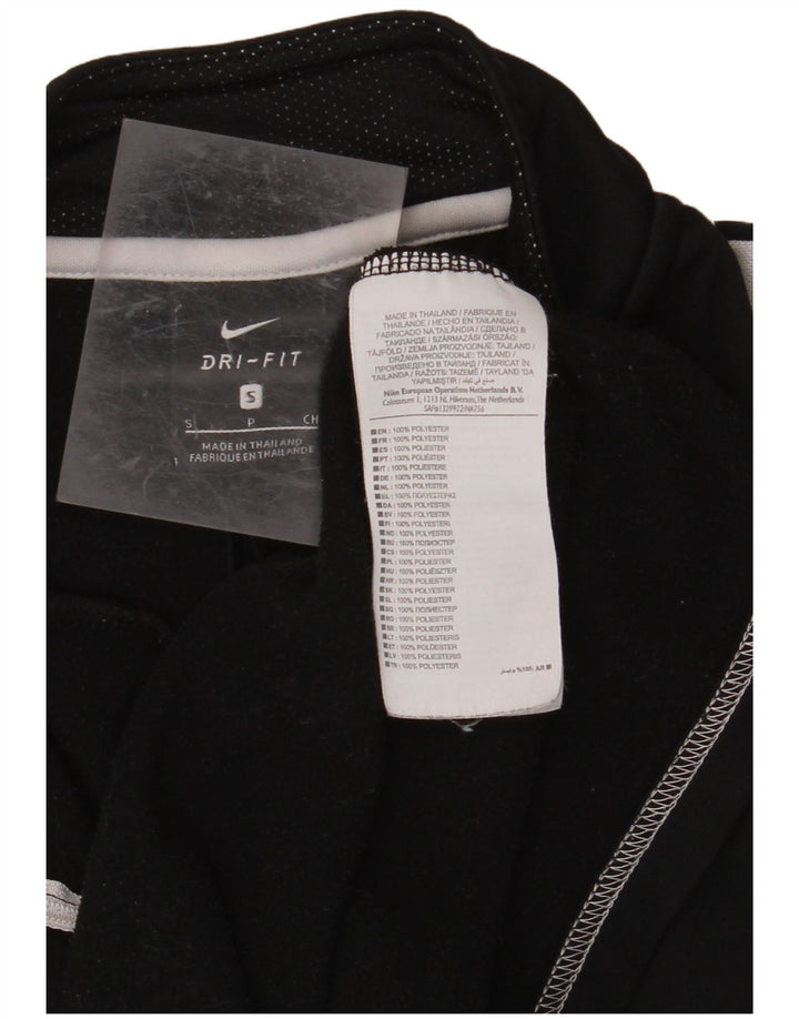NIKE Hombre Dri Fit Zip Neck Pullover Chándal Top Pequeño Negro Colorblock