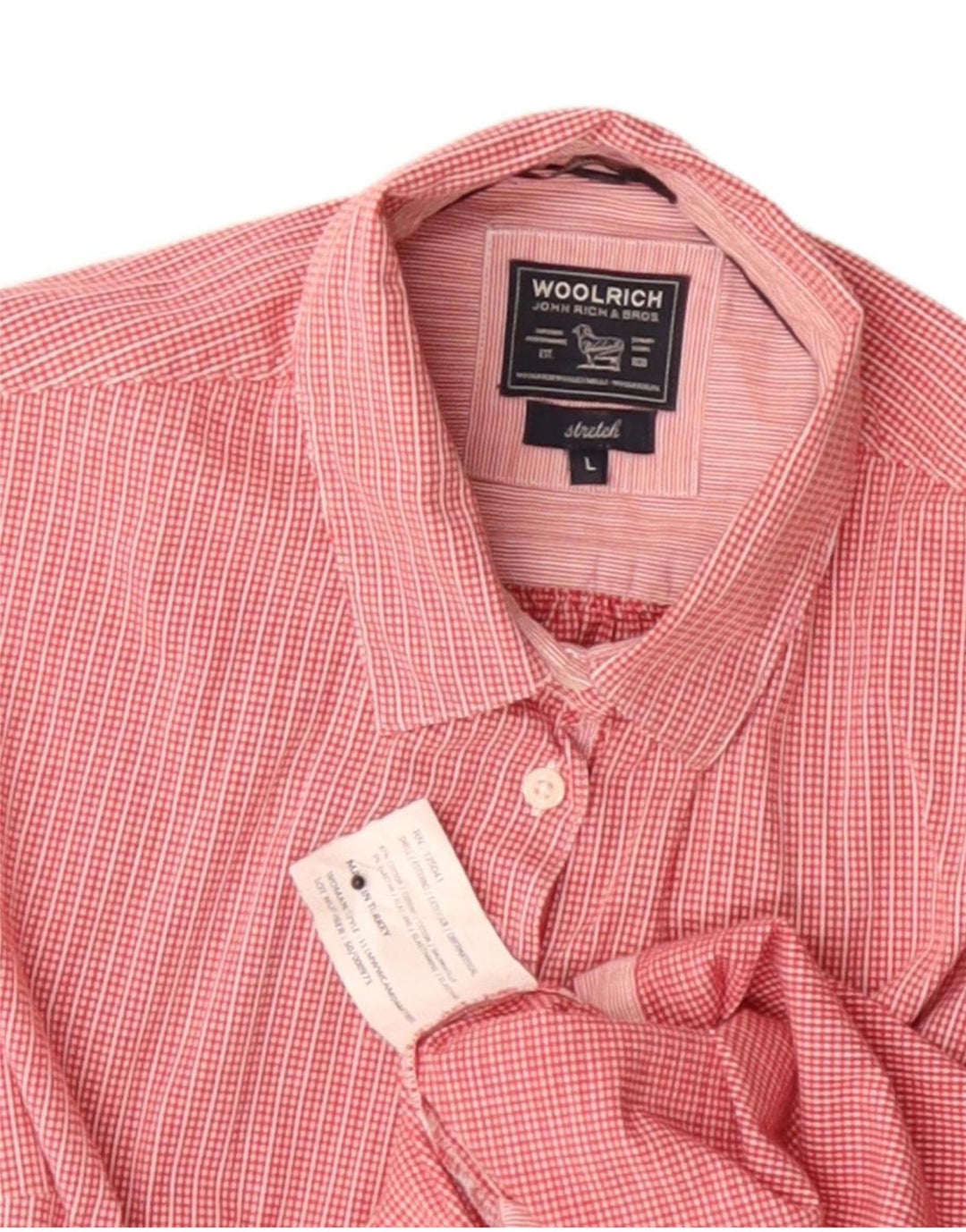 Woolrich Camisa ajustada de manga corta para mujer UK 44 Large Red Check Cotton