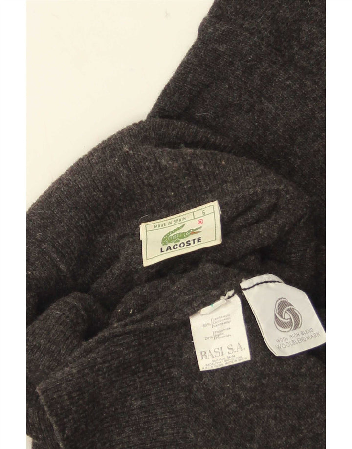 Lacoste Jersey con cuello vuelto para hombre Talla 6 XL Lana de cordero gris