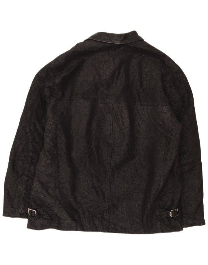 SAVE THE FOREST Chaqueta de cuero para hombre IT 54 2XL Cuero negro