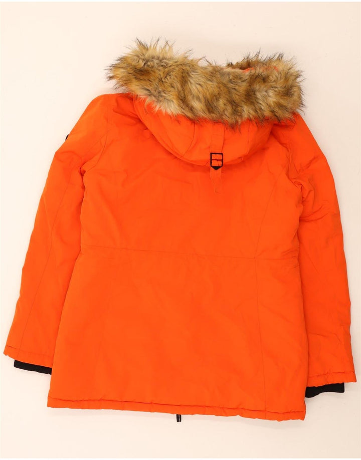 Superdry Chaqueta de esquí con capucha para mujer UK 40 Poliéster naranja medio