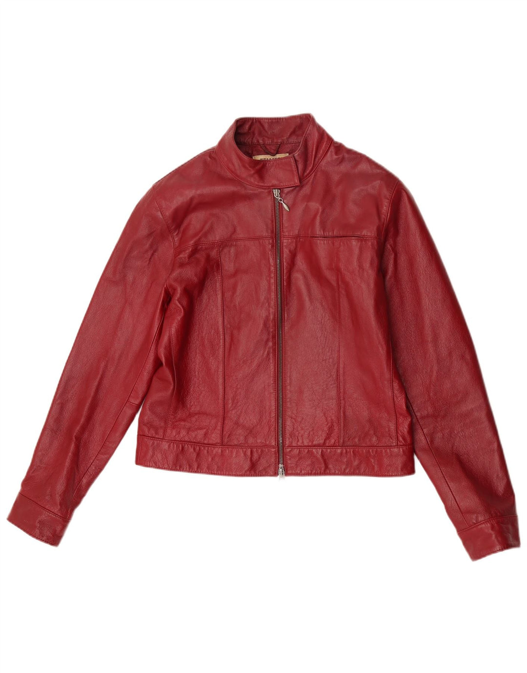 HELLINE Chaqueta de cuero para mujer UK 12 Cuero rojo mediano