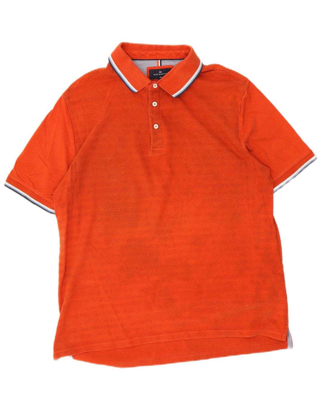 Marks & Spencer Polo azul Harbor de ajuste relajado para hombre, talla grande, naranja
