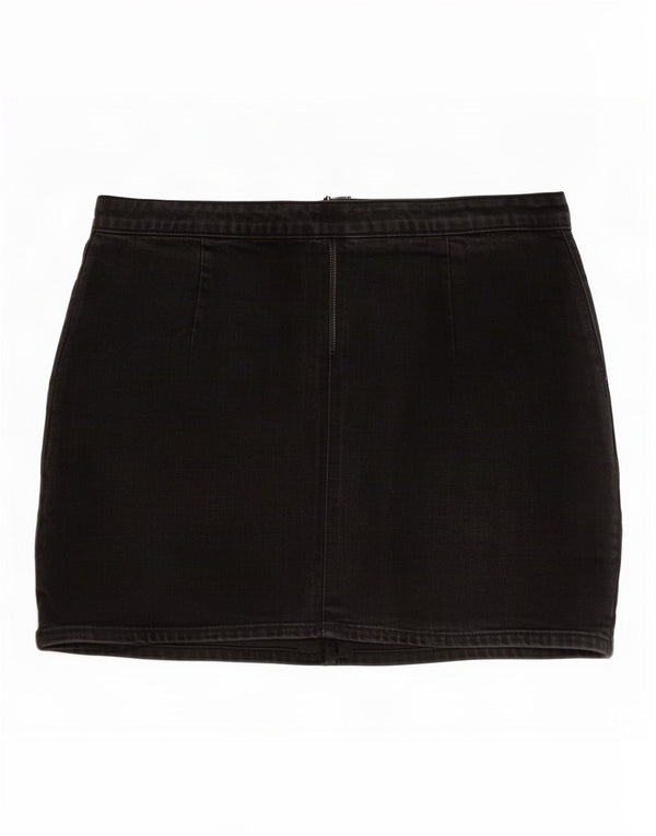 Topshop Minifalda Vaquera para Mujer Grande W34 Algodón Negro