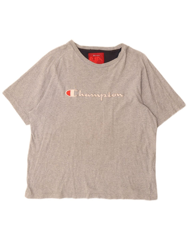 Champion Camiseta gráfica para mujer Top UK 46 Grande Gris Moteado Algodón