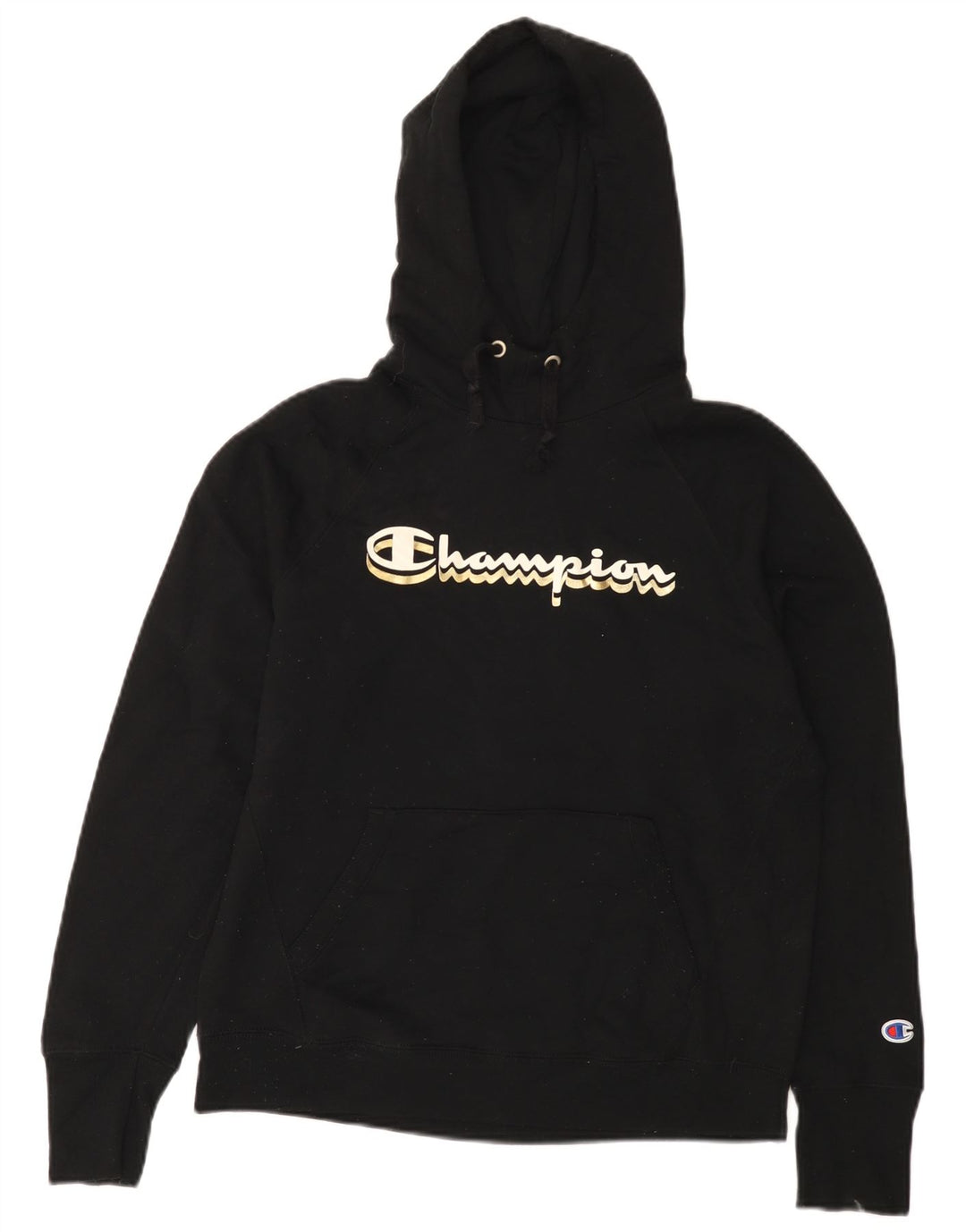 Champion Sudadera con capucha gráfica para mujer UK 40 Mediano Poliéster negro