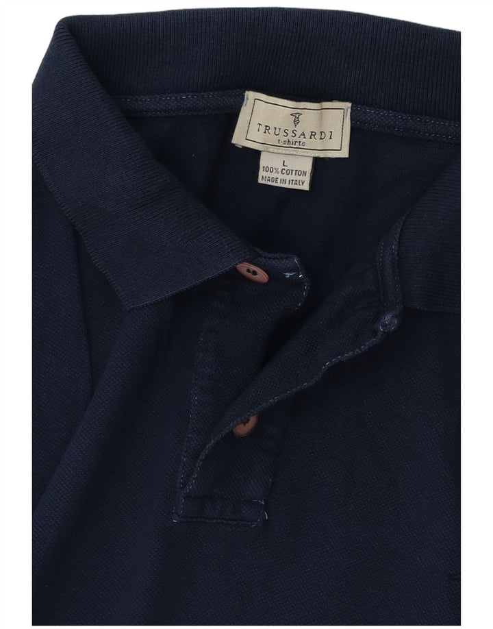 Polo Trussardi Hombre Large Azul Marino Algodón