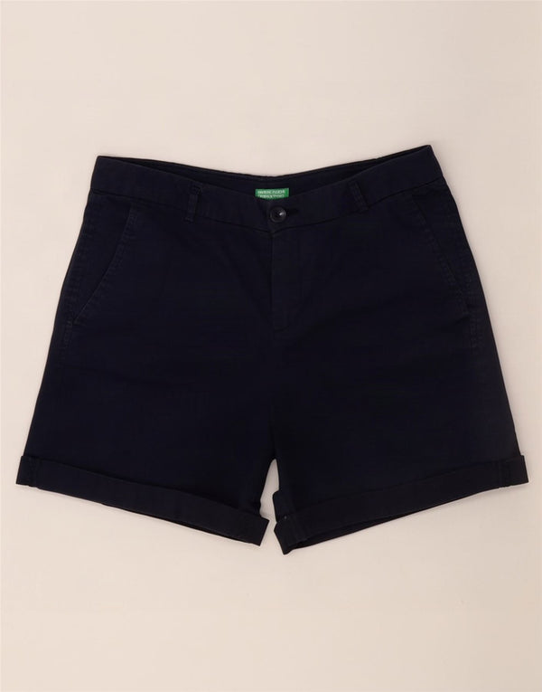 Benetton Pantalones Cortos Chinos Para Mujer UK 8 Small W28 Azul Marino Algodón