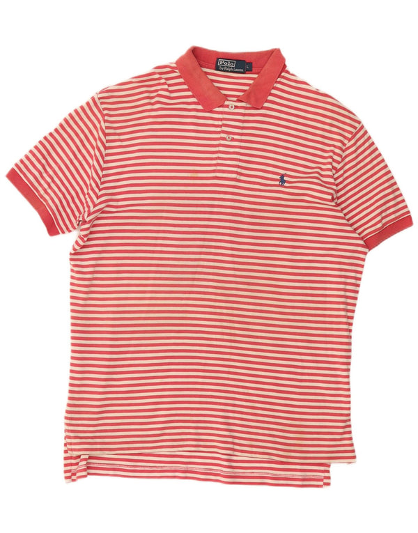 Camisa Polo Ralph Lauren para hombre de algodón a rayas rojas grandes