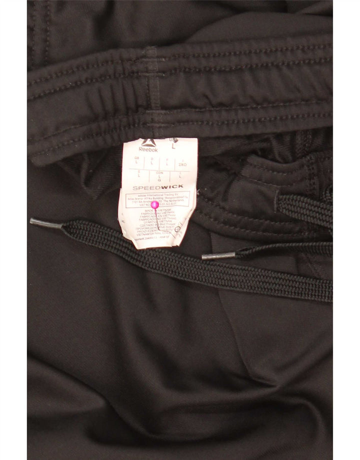 Reebok Pantalones De Chándal Para Hombre Joggers Large Negro Poliéster
