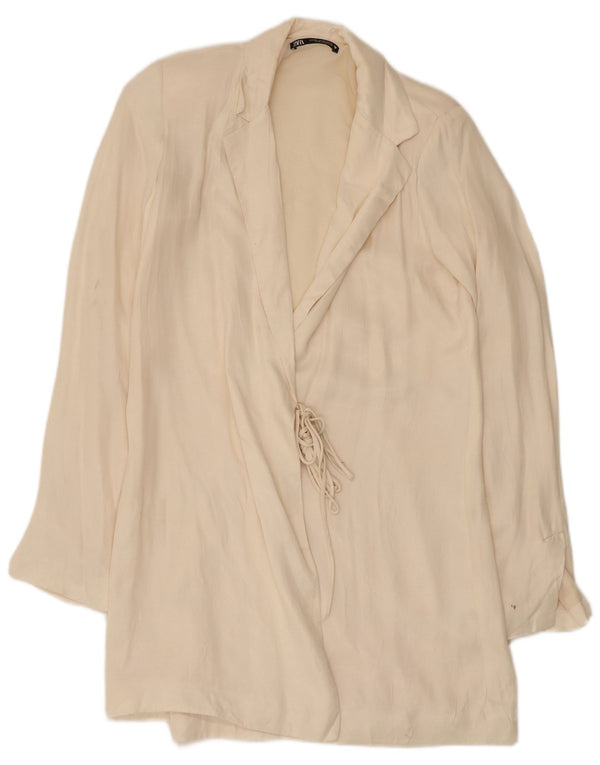 Zara Mujer Abrigo UK 6 XS Off White Viscosa