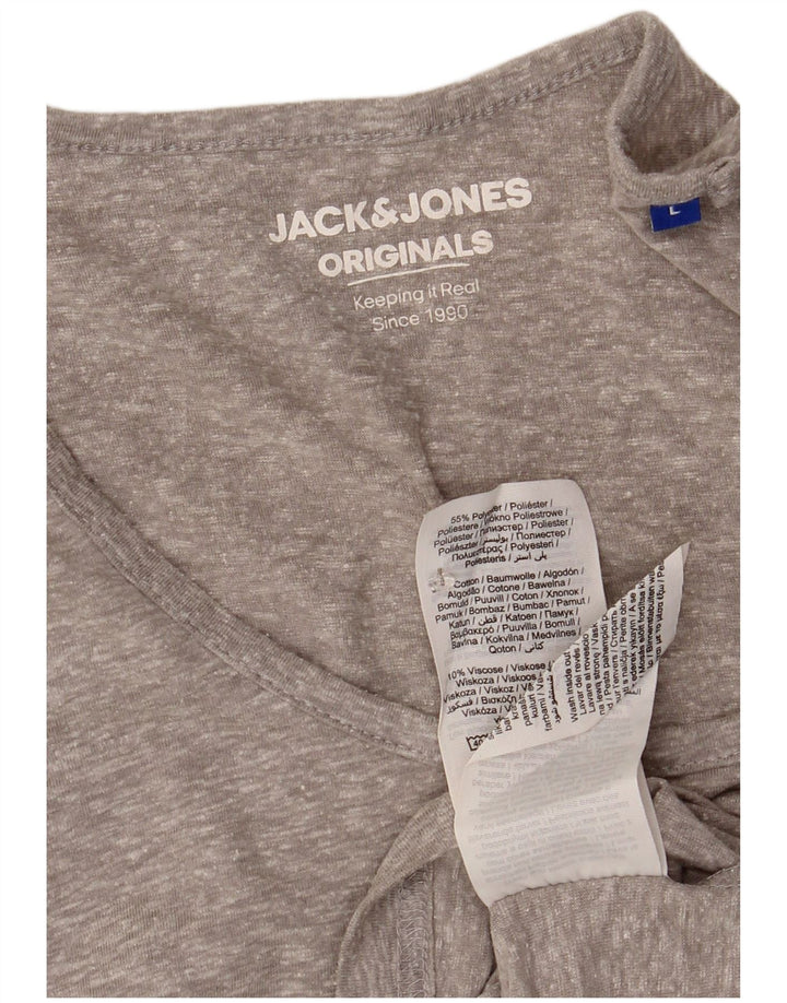 Jack & Jones Hombre Camiseta Top Large Gris Moteado Poliéster