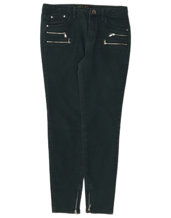 Zara Mujer Vaqueros Slim EU 36 XS W26 L26 Verde