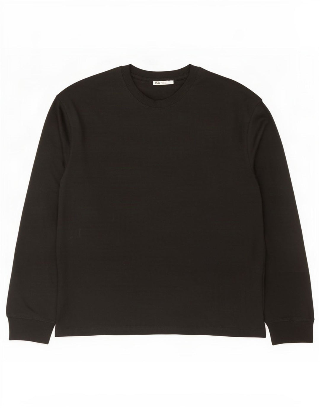 Zara Hombre Top Manga Larga Medio Negro Algodón