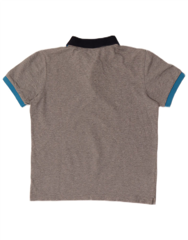 Polo Sun68 para hombre de algodón con bloques de color gris pequeño
