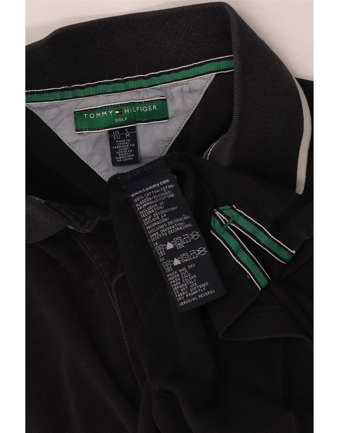 Tommy Hilfiger Polo De Hombre De Algodón A Rayas Negro Mediano