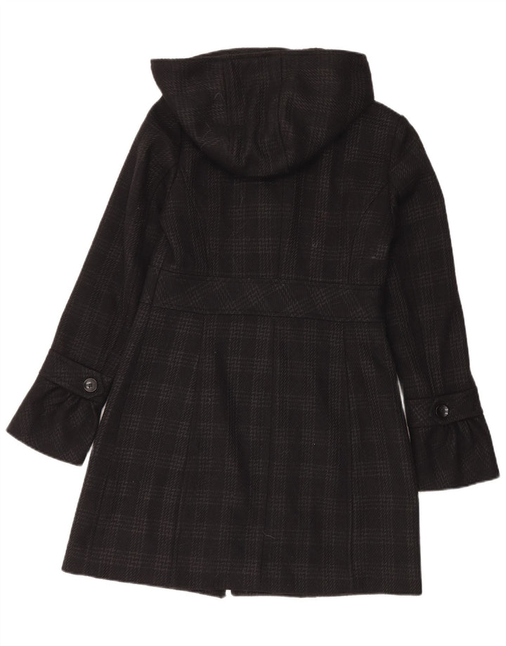Esprit Abrigo con capucha para mujer UK 10 Small Poliéster de pata de gallo negro
