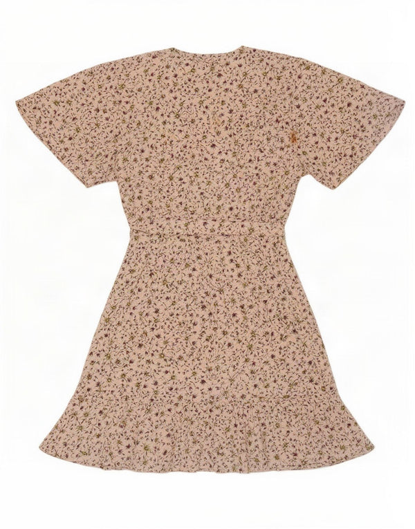 Topshop Vestido acampanado para mujer UK 6 XS Poliéster floral rosa